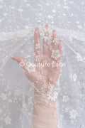 Beaded bridal lace/ Beaded embroidery for wedding dresses/ Bridal fabrics // L25-750