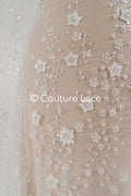 Beaded bridal lace/ Beaded embroidery for wedding dresses/ Bridal fabrics // L25-750