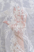 Beaded bridal lace/ Floral lace for wedding dresses/ High-quality bridal fabrics // L25-751