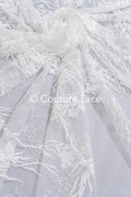 Beaded bridal lace/ Floral lace for wedding dresses/ High-quality bridal fabrics // L25-751