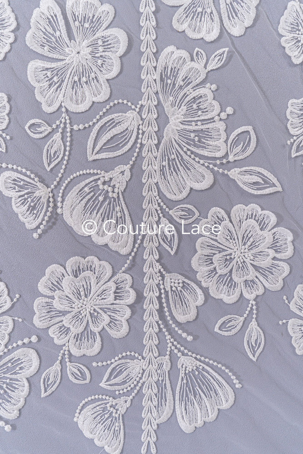 Encaje nupcial boho con estampado floral / encaje boho para vestido de novia // L25-756