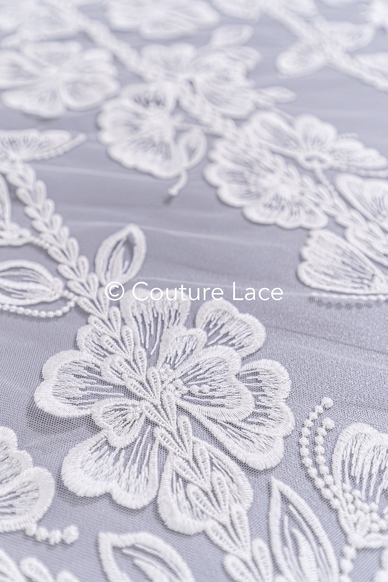 Boho bridal lace with floral pattern/ Boho lace for wedding dress // L25-756