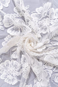 Boho bridal lace with floral pattern/ Boho lace for wedding dress // L25-756