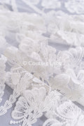 Boho bridal lace with floral pattern/ Boho lace for wedding dress // L25-756