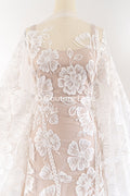 Boho bridal lace with floral pattern/ Boho lace for wedding dress // L25-756