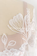 Boho bridal lace with floral pattern/ Boho lace for wedding dress // L25-756