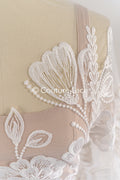 Encaje nupcial boho con estampado floral / encaje boho para vestido de novia // L25-756
