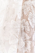 Boho bridal lace with floral pattern/ Boho lace for wedding dress // L25-756