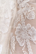 Encaje nupcial boho con estampado floral / encaje boho para vestido de novia // L25-756
