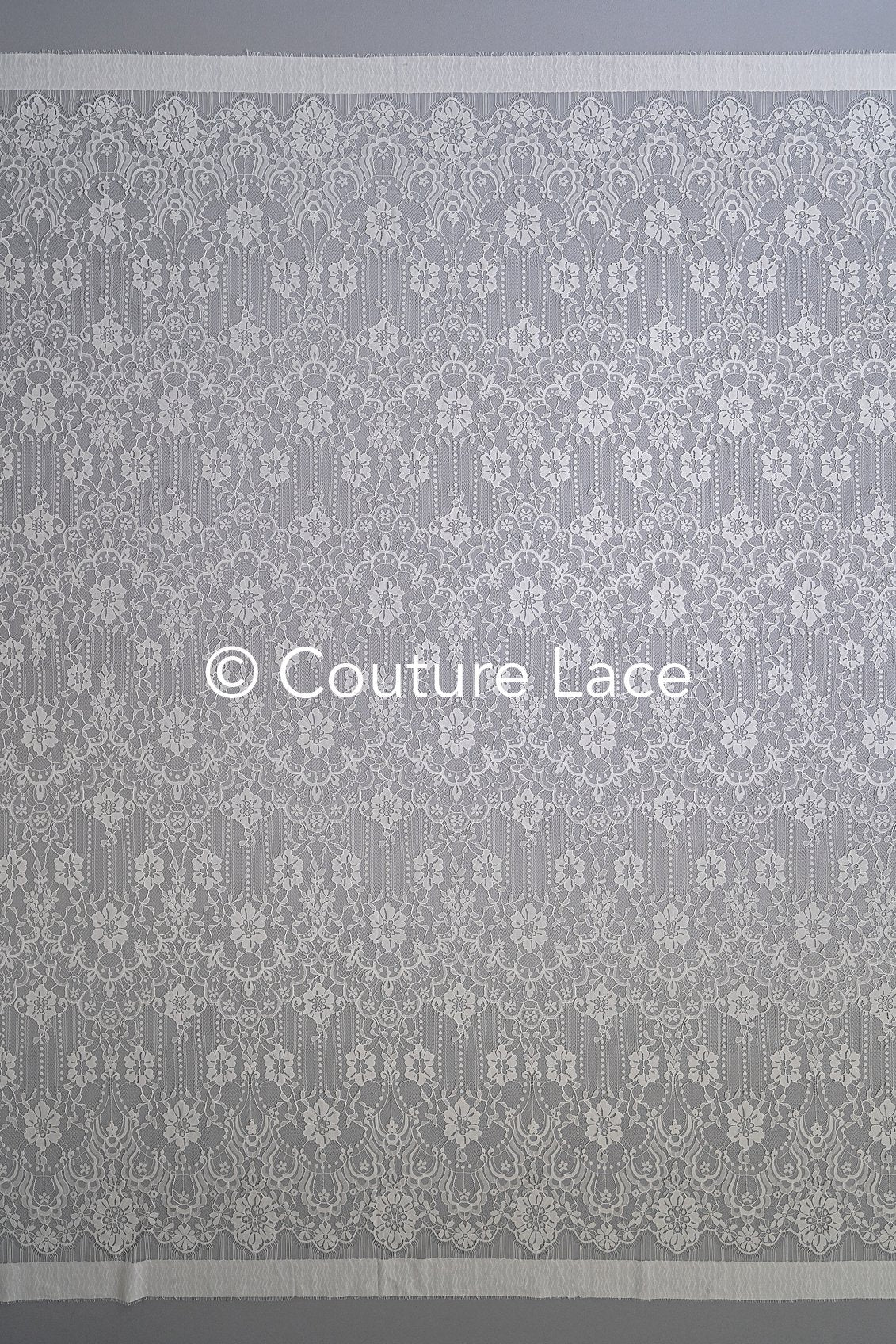 3 mètres de dentelle florale française / Dentelle florale française pour mariée // L25-758