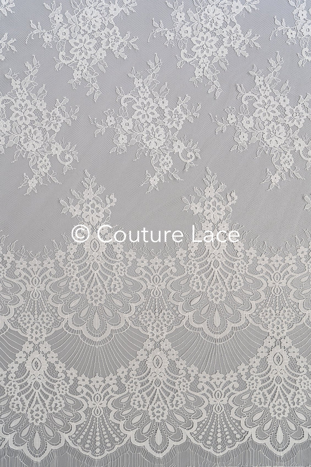 3 mètres de dentelle florale française / dentelle Chantilly française pour mariée // L25-759