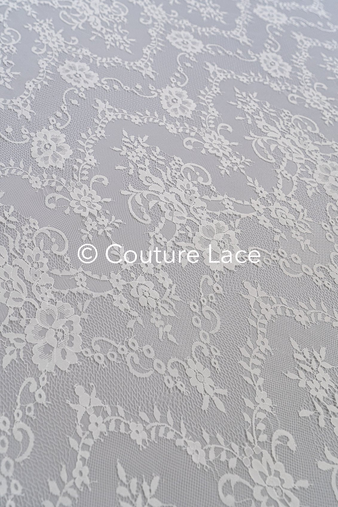 3 mètres de dentelle florale française / Dentelle de mariée Chantilly française // L25-760