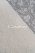 3 mètres de dentelle florale française / Dentelle de Chantilly française pour mariée // L25-761