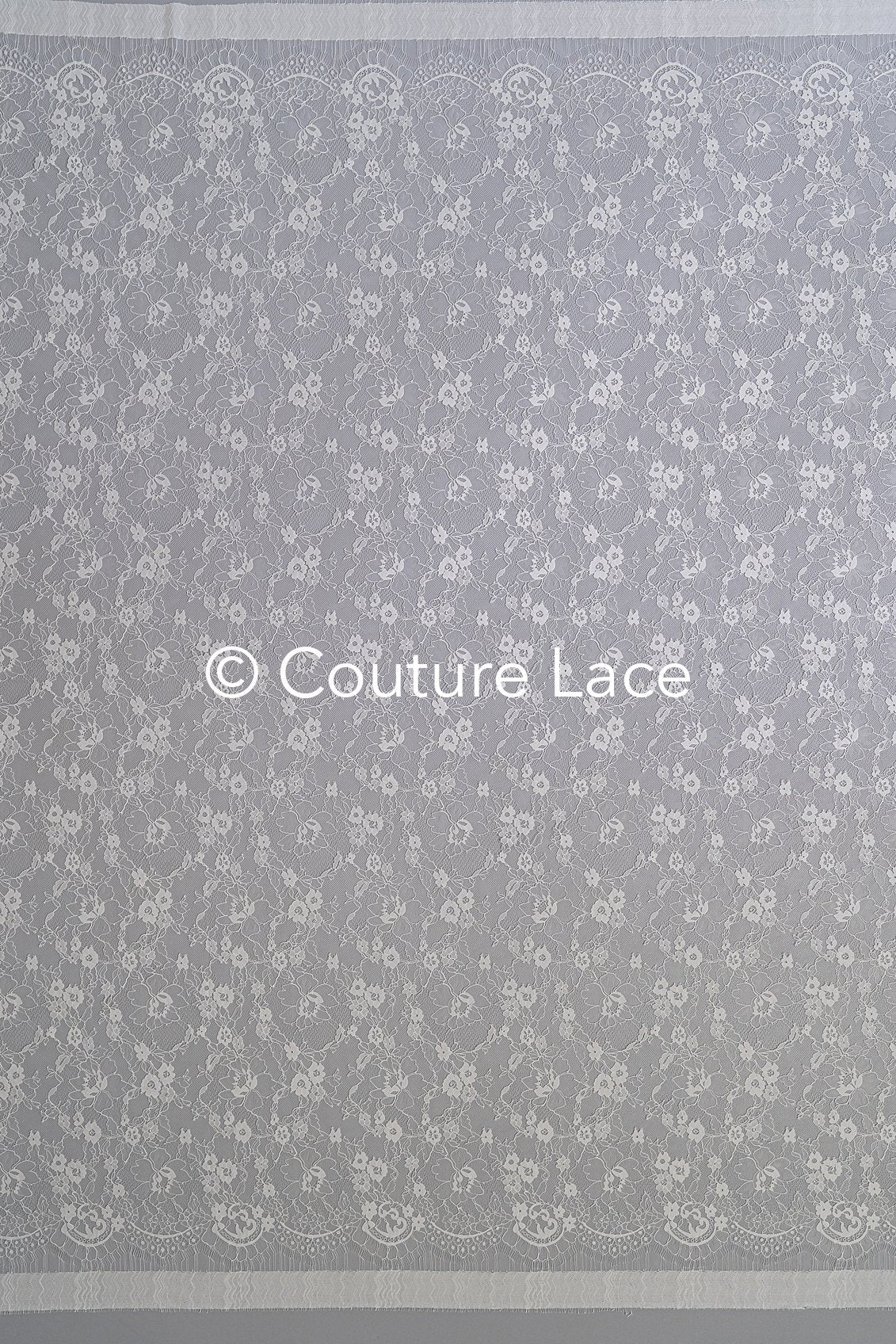 3 mètres de dentelle florale française / Dentelle de Chantilly française pour mariée // L25-761