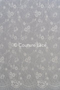 3 mètres de dentelle florale française / Dentelle de Chantilly française pour mariée // L25-761