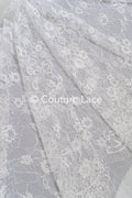 3 mètres de dentelle florale française / Dentelle de Chantilly française pour mariée // L25-761