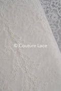 3 MÈTRES Tissu de dentelle de mariée/ Dentelle de robe de soirée douce/ Dentelle florale blanc cassé/ Dentelle de lingerie/ Tissu de dentelle de mariage de cils// C17-003 