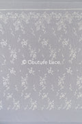 Soft bridal lace fabric with sequins and floral pattern, floral bridal lace // L25-770
