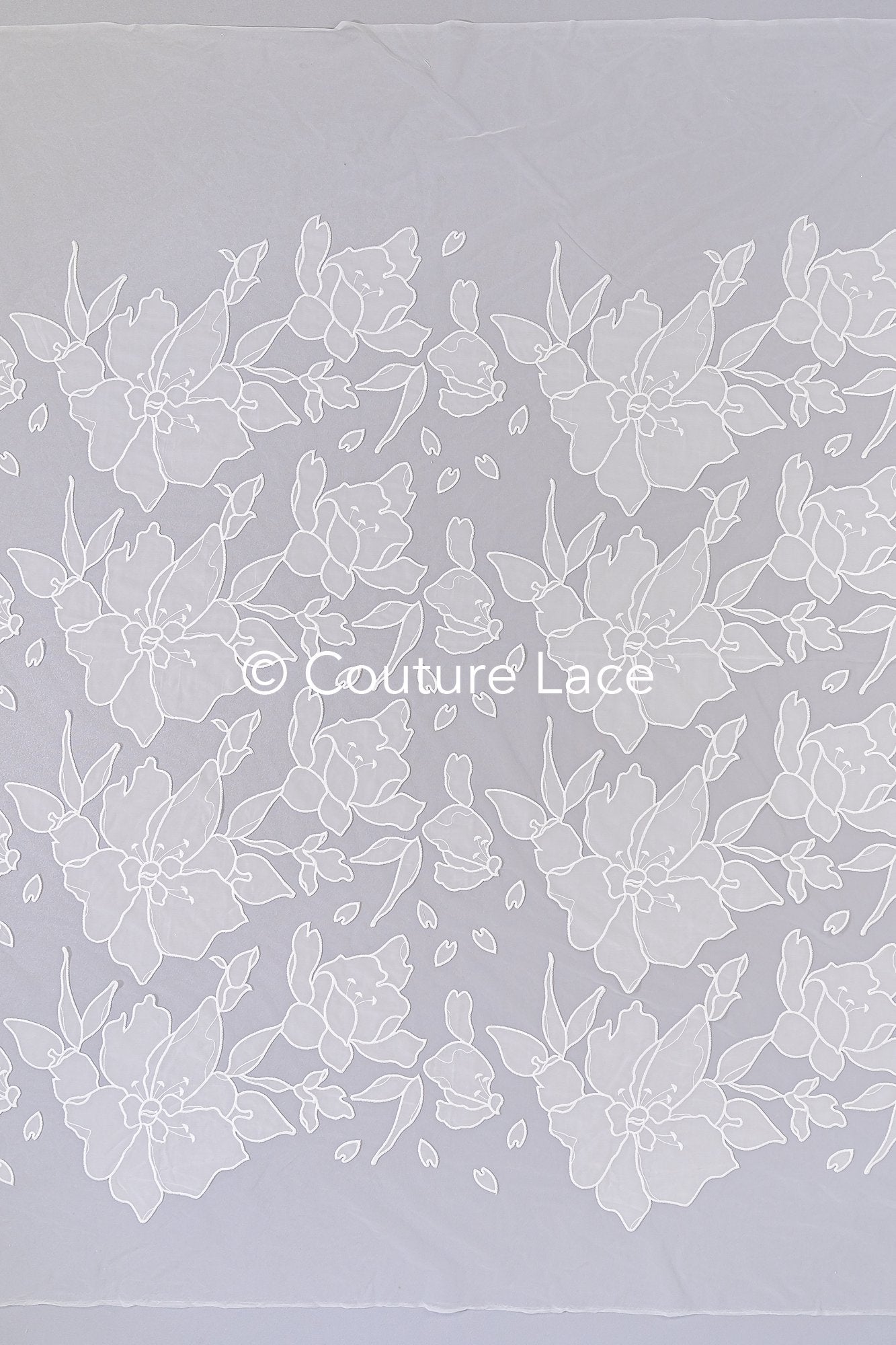 Floral bestickter Braut Spitzenstoff, Spitze mit großen Blumenmuster für Brautkleider // L25-788