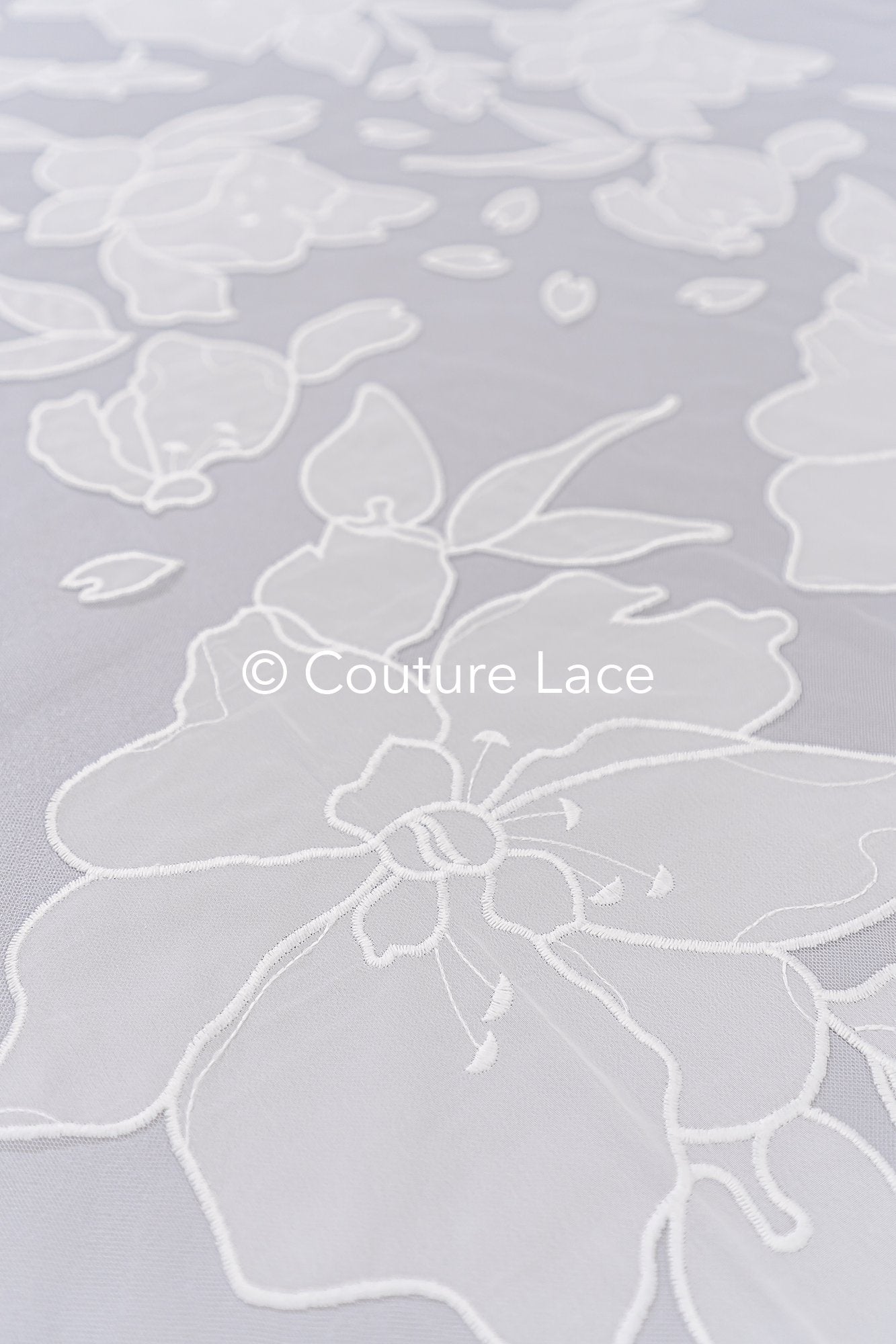 Floral bestickter Braut Spitzenstoff, Spitze mit großen Blumenmuster für Brautkleider // L25-788