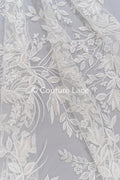 Exquisite Florale Spitze für Brautkleider, Luxus Brautspitze mit Perlenstickerei // L25-789
