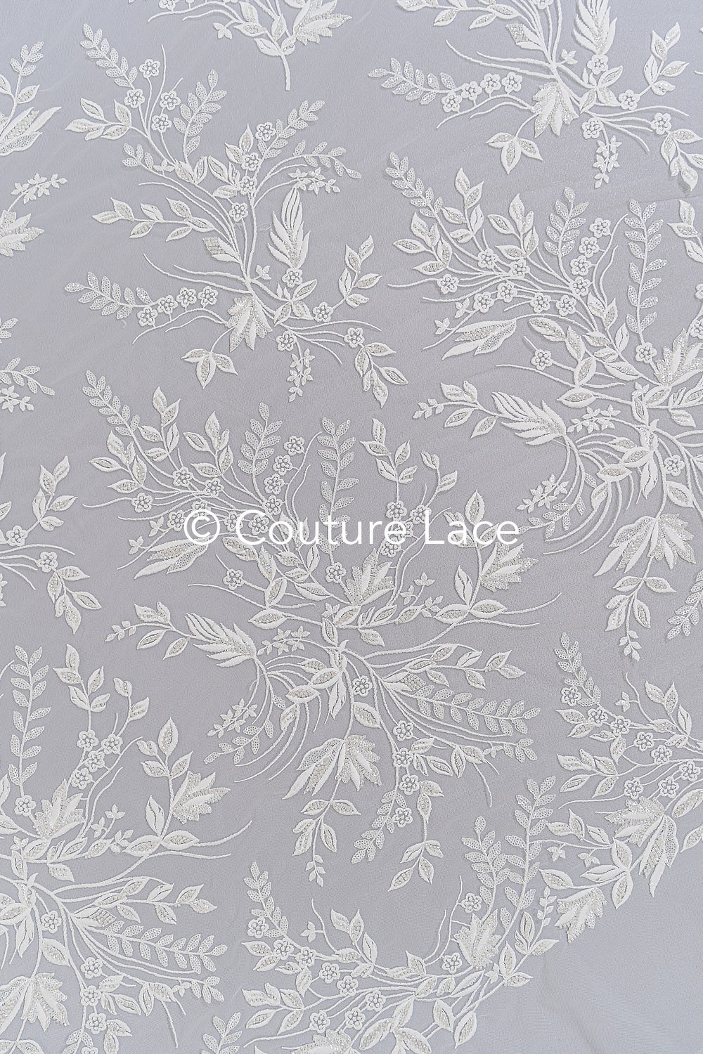 Exquisite Florale Spitze für Brautkleider, Luxus Brautspitze mit Perlenstickerei // L25-789