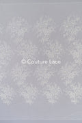 Floral lace embroidery with pearls, shiny floral bridal lace // L25-791