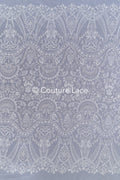 Filigree beaded embroidery, bridal lace with symmetrical pattern, floral bridal lace // L25-792