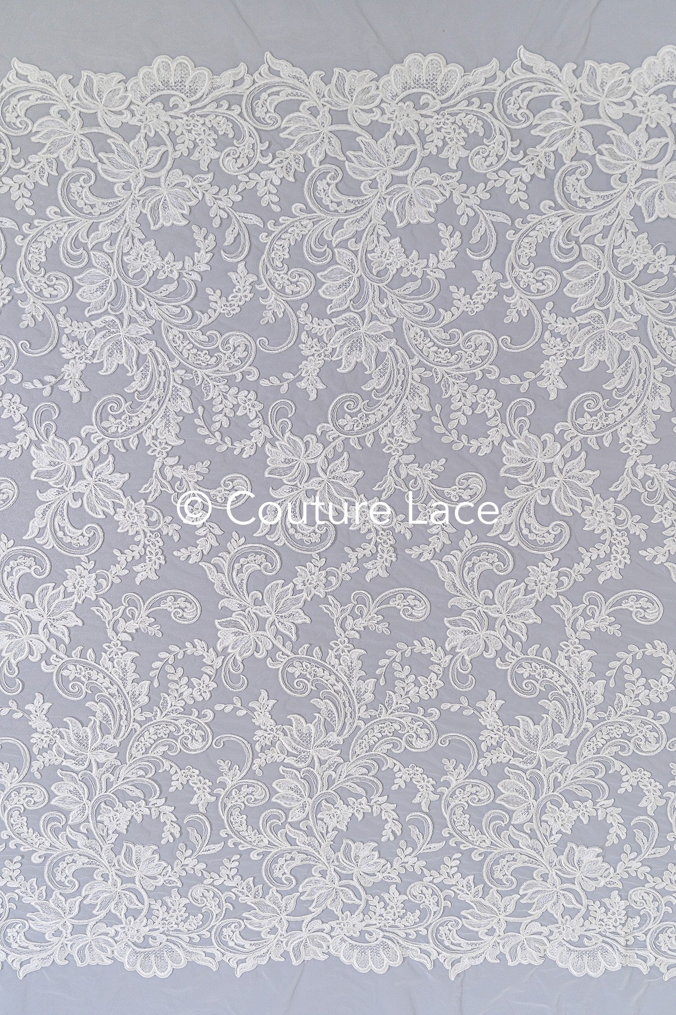 Luxurious floral lace with floral patterns, finest bridal lace for luxurious wedding dresses // L25-794