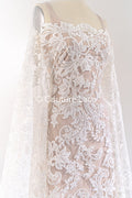Luxurious floral lace with floral patterns, finest bridal lace for luxurious wedding dresses // L25-794