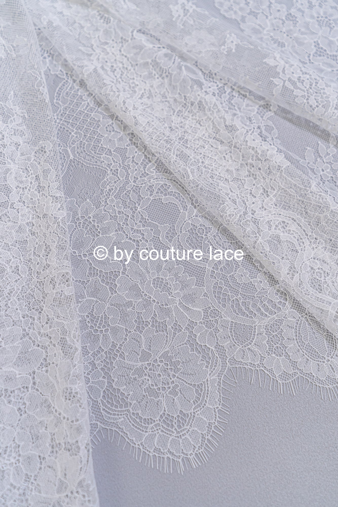 3 mètres de dentelle florale française / dentelle de mariée Chantilly française // L25-797