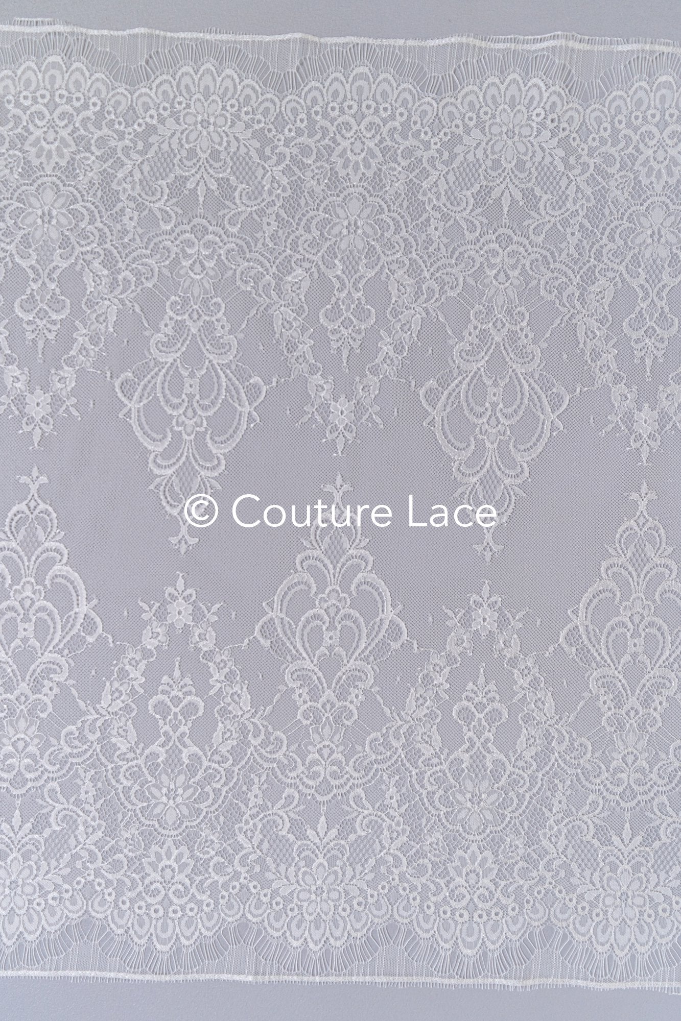 3 mètres de dentelle florale française / Bordure en dentelle Chantilly française pour mariée // L25-799