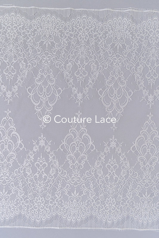 3 mètres de dentelle florale française / Bordure en dentelle Chantilly française pour mariée // L25-799