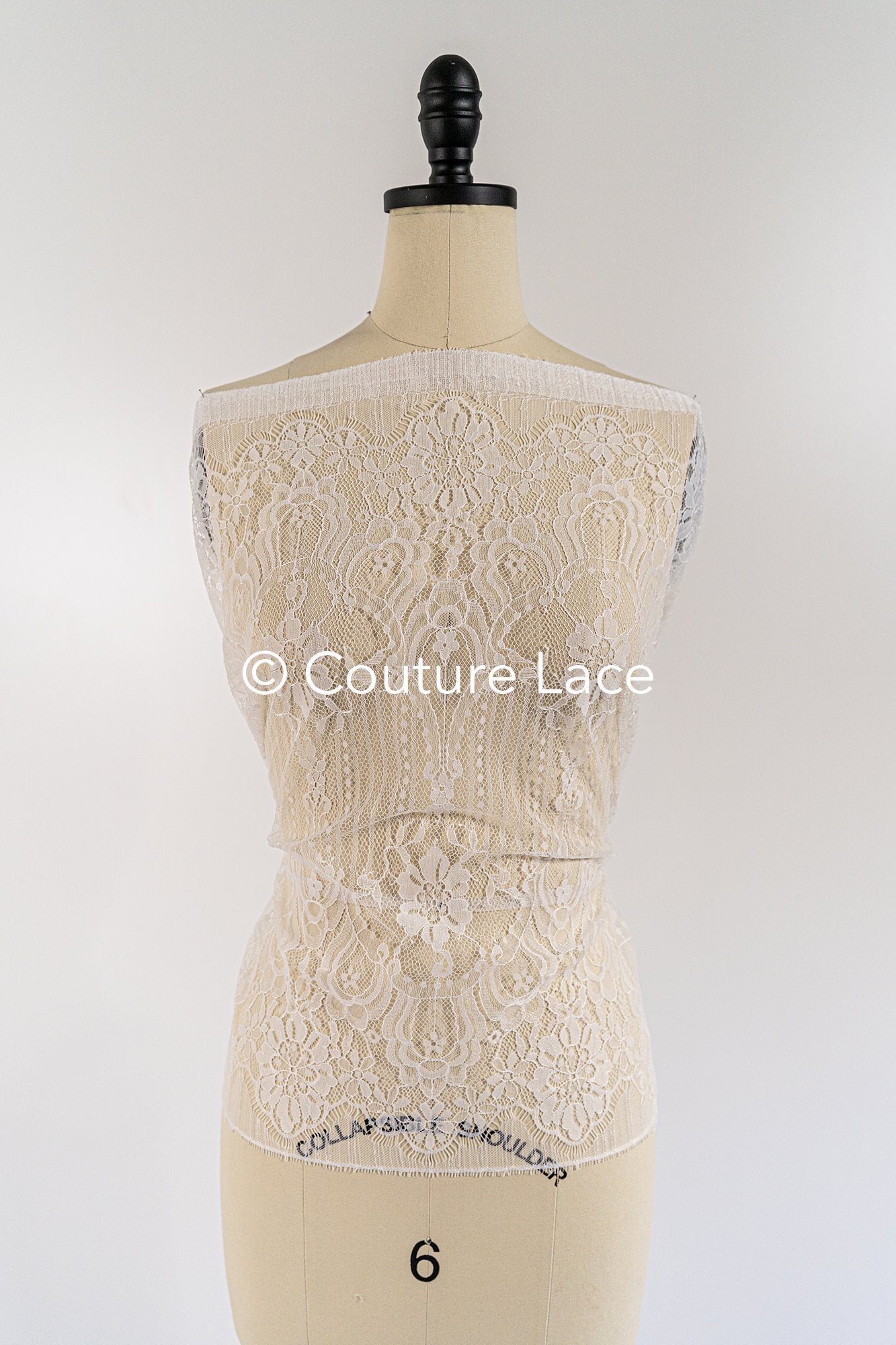 3 mètres de dentelle florale française / Bordure en dentelle Chantilly française pour mariée // L25-803