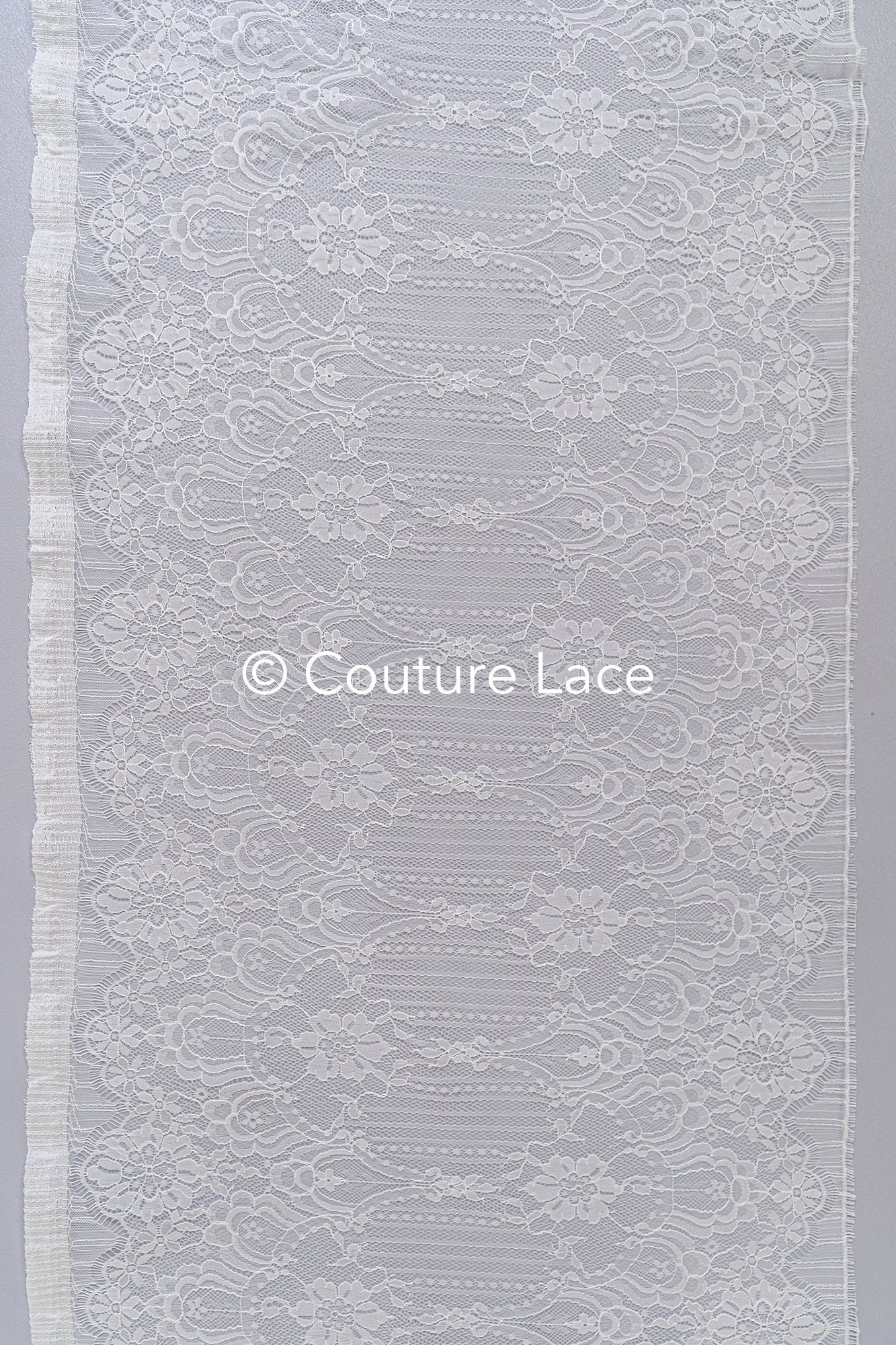 3 mètres de dentelle florale française / Bordure en dentelle Chantilly française pour mariée // L25-803