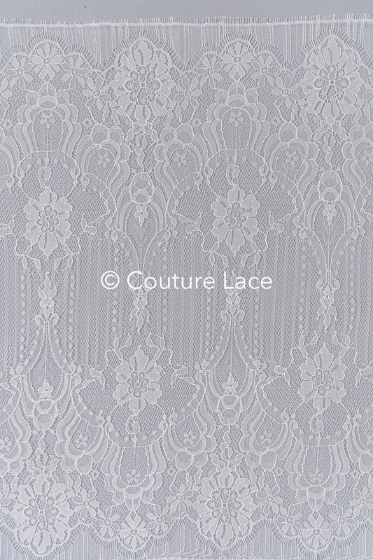 3 mètres de dentelle florale française / Bordure en dentelle Chantilly française pour mariée // L25-803