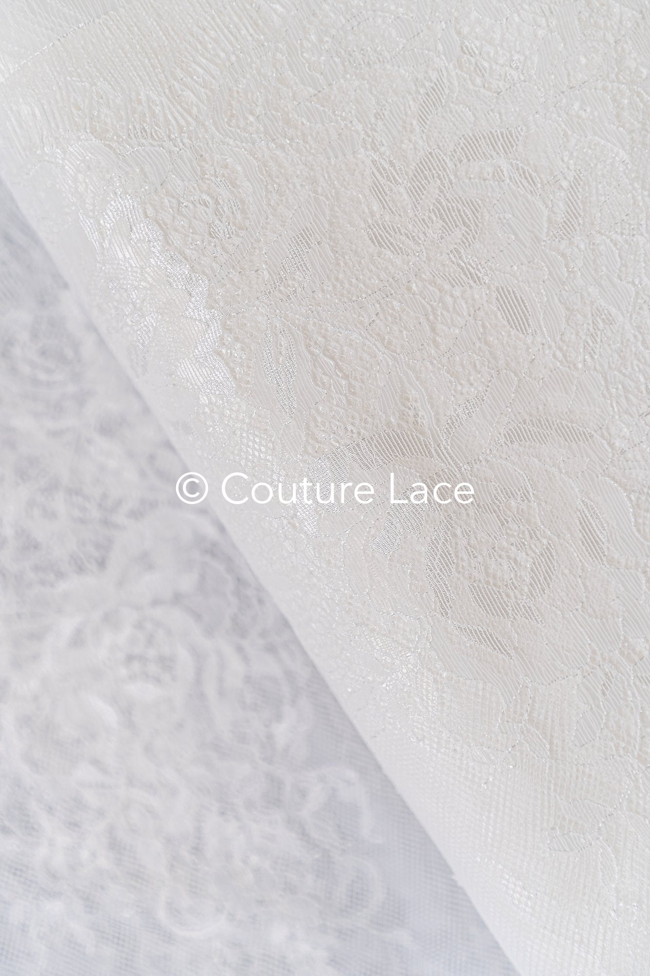 3 mètres de dentelle florale française / Bordure en dentelle Chantilly française pour mariée // L25-804