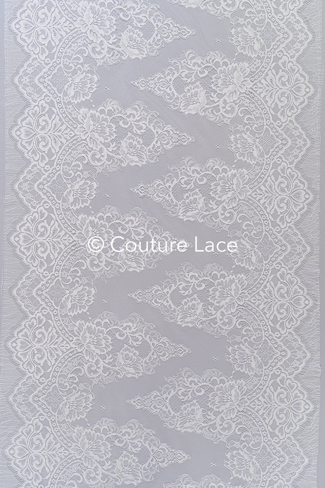 3 mètres de dentelle florale française / Bordure en dentelle Chantilly française pour mariée // L25-805