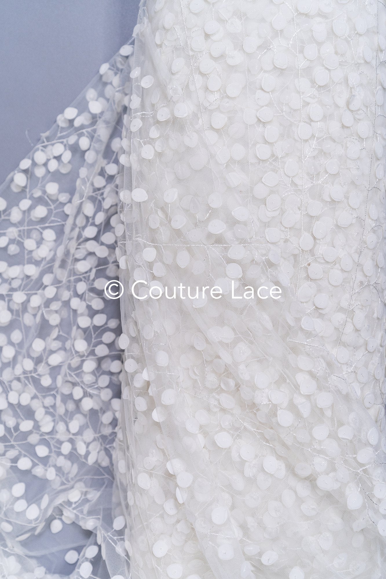 3D bestickter Blumen-Spitzenstoff, Braut-3d-Spitzenstoff, Brautkleid-Spitzenstoff, geperlte Blumen-Spitze, Braut-Spitzenkleid // L24-815