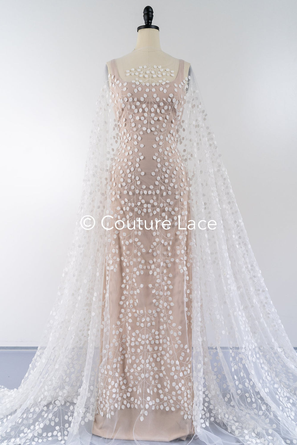 3D bestickter Blumen-Spitzenstoff, Braut-3d-Spitzenstoff, Brautkleid-Spitzenstoff, geperlte Blumen-Spitze, Braut-Spitzenkleid // L24-815