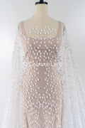 3D bestickter Blumen-Spitzenstoff, Braut-3d-Spitzenstoff, Brautkleid-Spitzenstoff, geperlte Blumen-Spitze, Braut-Spitzenkleid // L24-815