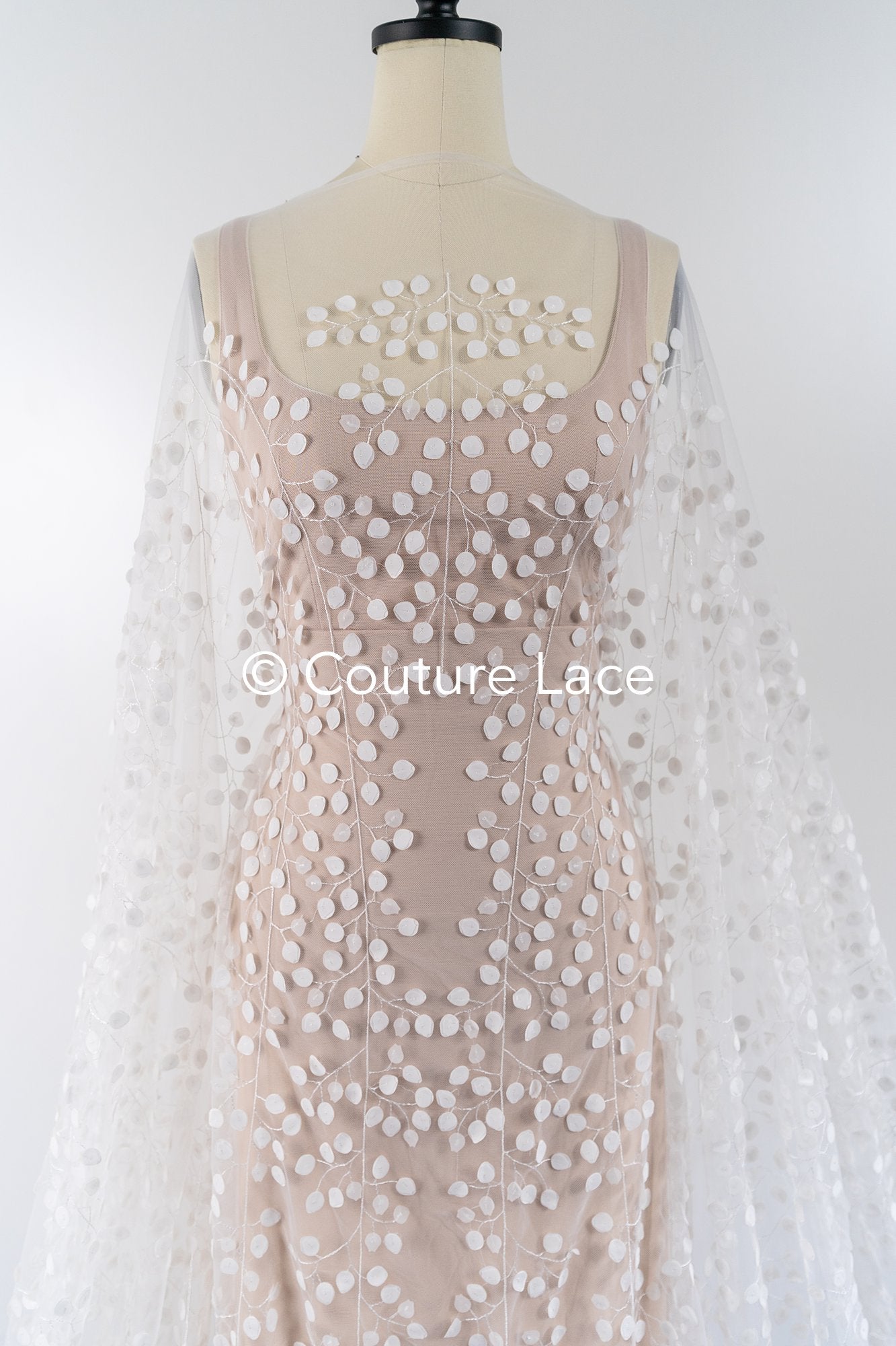 3D bestickter Blumen-Spitzenstoff, Braut-3d-Spitzenstoff, Brautkleid-Spitzenstoff, geperlte Blumen-Spitze, Braut-Spitzenkleid // L24-815
