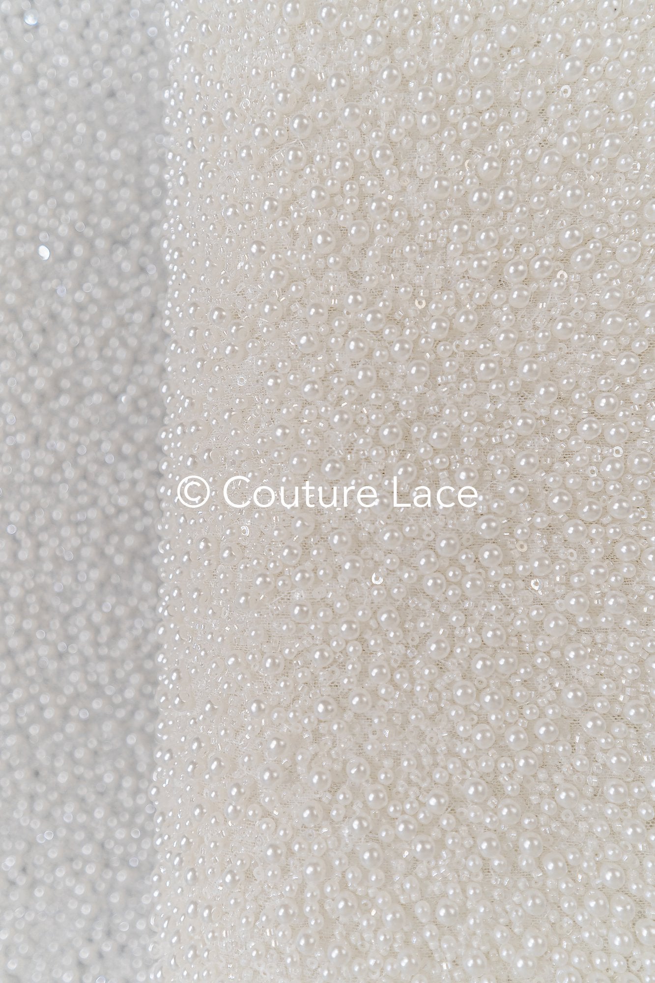 Luxuriöser Perlenstoff für Brautkleider Details und Accessoires – Glänzende Perlenstickerei // L25-816