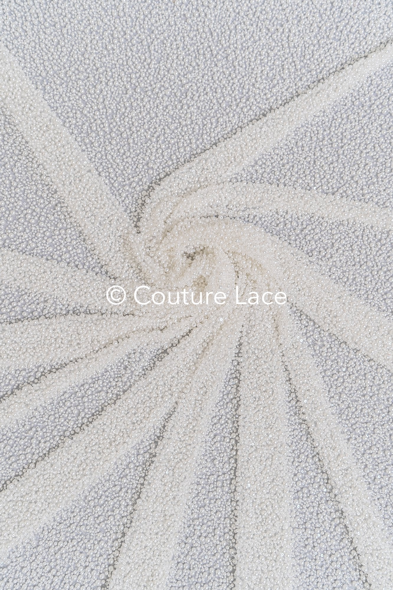 Luxuriöser Perlenstoff für Brautkleider Details und Accessoires – Glänzende Perlenstickerei // L25-816