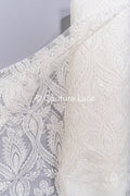High-quality boho bridal lace with floral patterns/ Finest bridal lace in boho style// L25-829