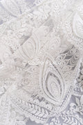 High-quality boho bridal lace with floral patterns/ Finest bridal lace in boho style// L25-829