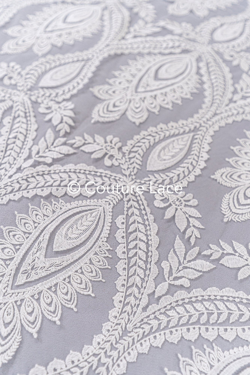 High-quality boho bridal lace with floral patterns/ Finest bridal lace in boho style// L25-829