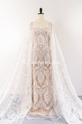 High-quality boho bridal lace with floral patterns/ Finest bridal lace in boho style// L25-829