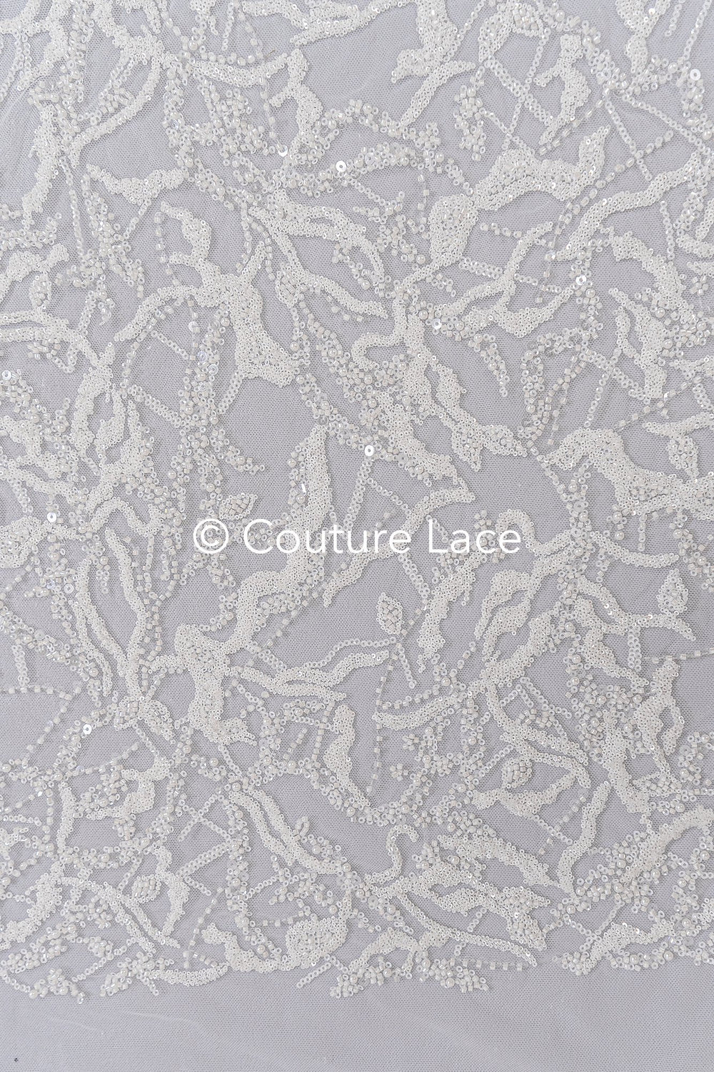 Abstract sequin and pearl embroidery for wedding dresses and decoration – Exclusive fabric for that special look // L25-831