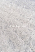 Abstract sequin and pearl embroidery for wedding dresses and decoration – Exclusive fabric for that special look // L25-831